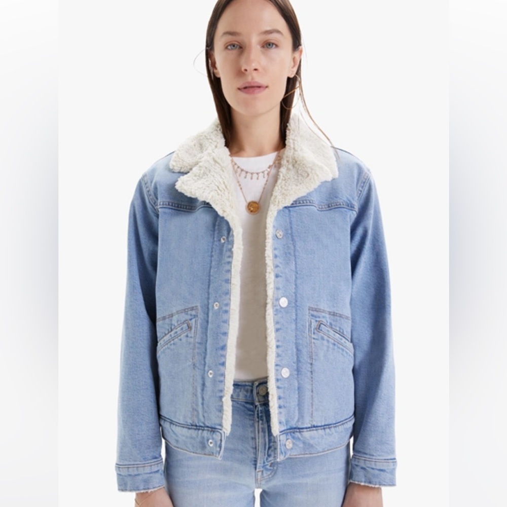 MOTHER
The Off The Grid Sherpa Denim Bomber Jacket